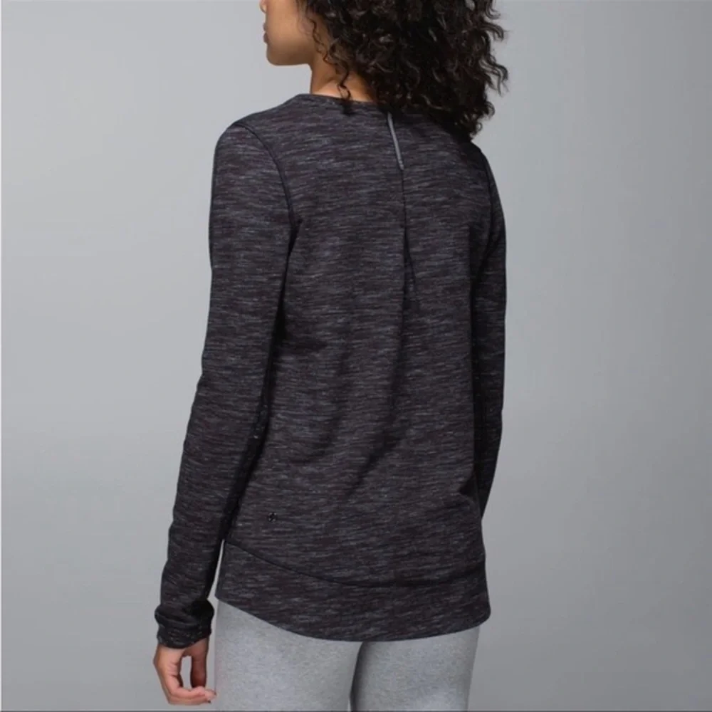 LULULEMON Exhalation Pullover II‎ Sweatshirt Marled Black Long Sleeve Size 6